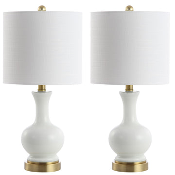 Cox 22" Glass/Metal LED Table Lamp - JONATHAN Y